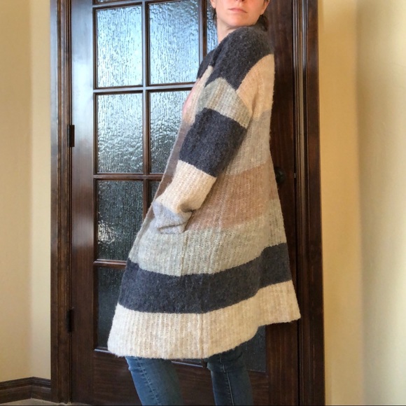 Anthro Pepin Color-block Open Front Cardigan - Picture 1 of 5